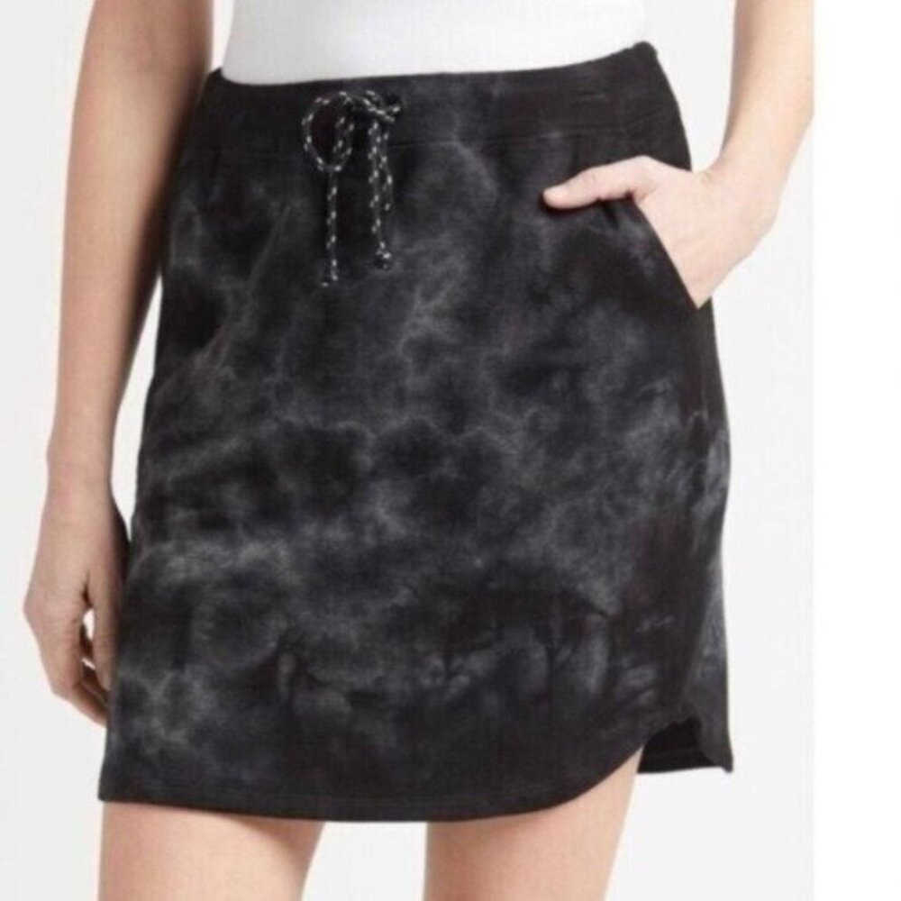 Sundry Tie Dye Drawstring Skirt Boho Lounge Soft Cozy Stretch Pockets